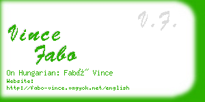 vince fabo business card